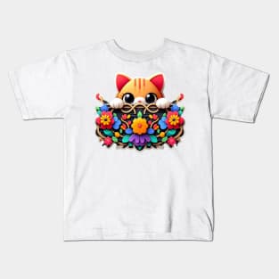 the cute little peeky cat Kids T-Shirt